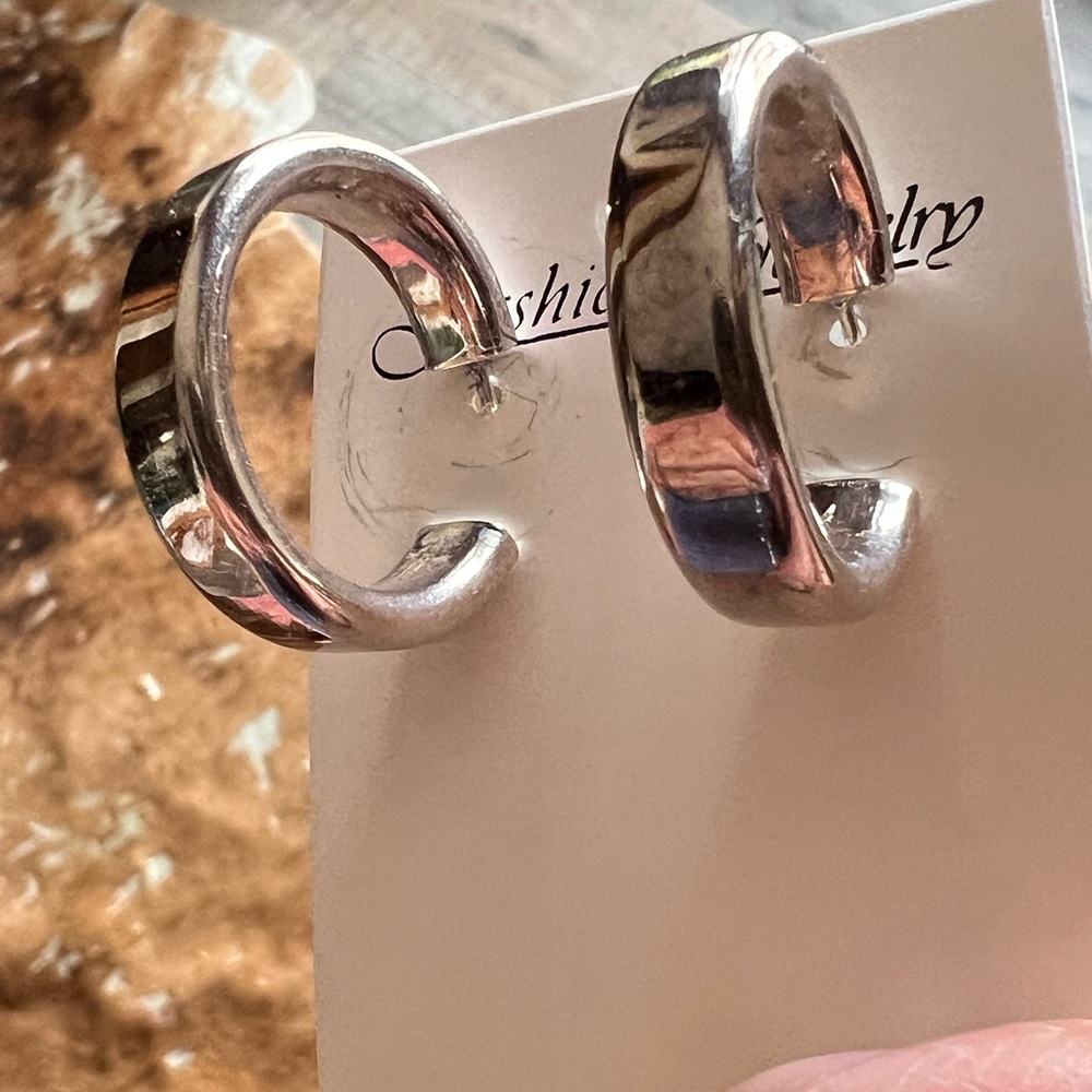 Sterling Silver Chunky Hoop Earrings